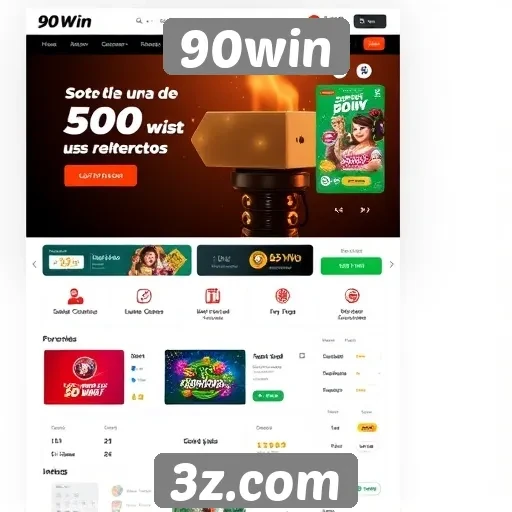 Interface do site 90win é otimizada para melhor experiência